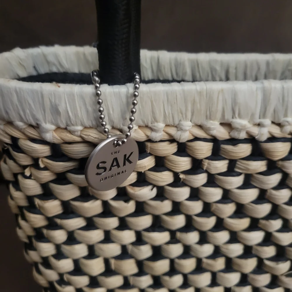 The Sak Black and Tan Small Woven Tote - Picture 3 of 3